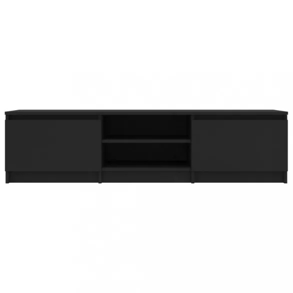 fekete szerelt fa TV-szekrény 140 x 40 x 35,5 cm