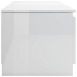 magasfényű fehér szerelt fa TV-szekrény 140 x 40 x 35,5 cm