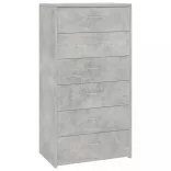 6-fiókos betonszürke szerelt fa tálalószekrény 50 x 34 x 96 cm