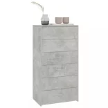 6-fiókos betonszürke szerelt fa tálalószekrény 50 x 34 x 96 cm