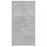 6-fiókos betonszürke szerelt fa tálalószekrény 50 x 34 x 96 cm