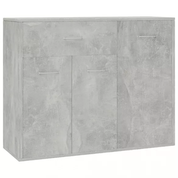 betonszürke szerelt fa tálalószekrény 88 x 30 x 70 cm