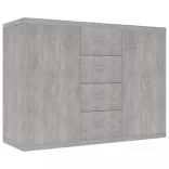betonszürke szerelt fa tálalószekrény 88 x 30 x 65 cm