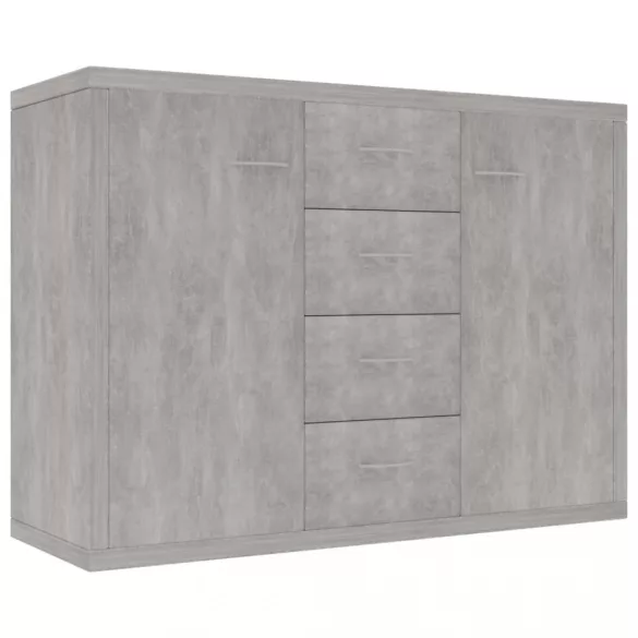 betonszürke szerelt fa tálalószekrény 88 x 30 x 65 cm