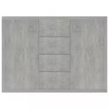 betonszürke szerelt fa tálalószekrény 88 x 30 x 65 cm