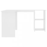 fehér szerelt fa L-alakú sarok-íróasztal 120 x 140 x 75 cm