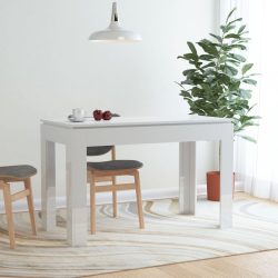   magasfényű fehér szerelt fa étkezőasztal 120 x 60 x 76 cm