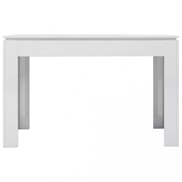 magasfényű fehér szerelt fa étkezőasztal 120 x 60 x 76 cm