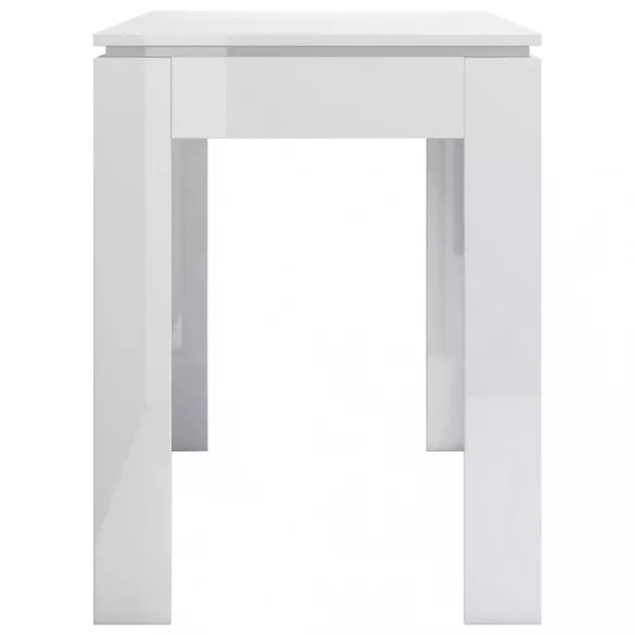 magasfényű fehér szerelt fa étkezőasztal 120 x 60 x 76 cm