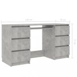 betonszürke szerelt fa íróasztal 140 x 50 x 77 cm