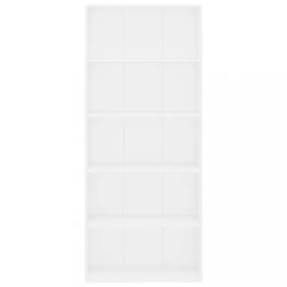 5 szintes fehér szerelt fa könyvszekrény 80 x 30 x 189 cm