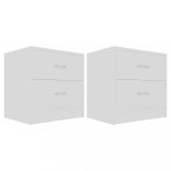 2 db fehér szerelt fa éjjeliszekrény 40 x 30 x 40 cm