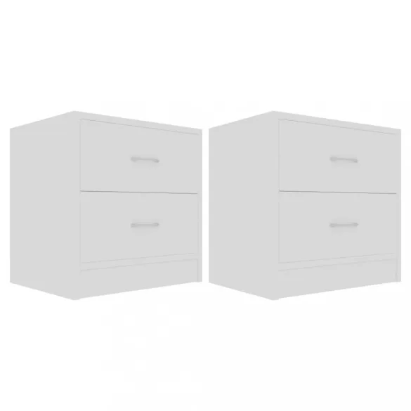 2 db fehér szerelt fa éjjeliszekrény 40 x 30 x 40 cm