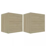 2 db sonoma tölgy színű szerelt fa éjjeliszekrény 40x30x40 cm