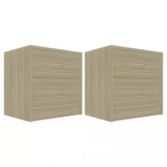 2 db sonoma tölgy színű szerelt fa éjjeliszekrény 40x30x40 cm