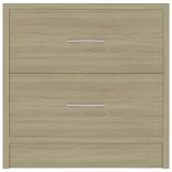 2 db sonoma tölgy színű szerelt fa éjjeliszekrény 40x30x40 cm