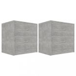 2 db betonszürke szerelt fa éjjeliszekrény 40 x 30 x 40 cm