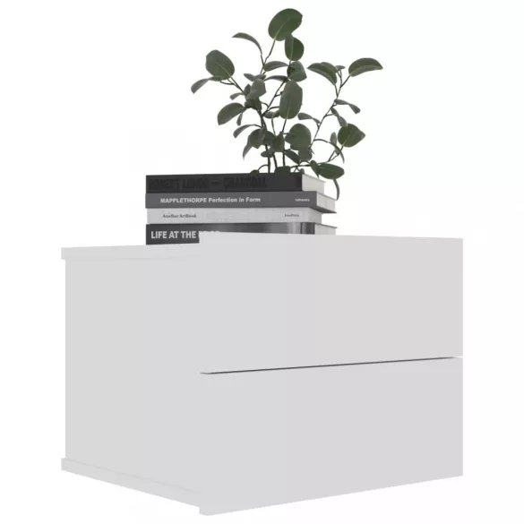fehér szerelt fa éjjeliszekrény 40 x 30 x 30 cm
