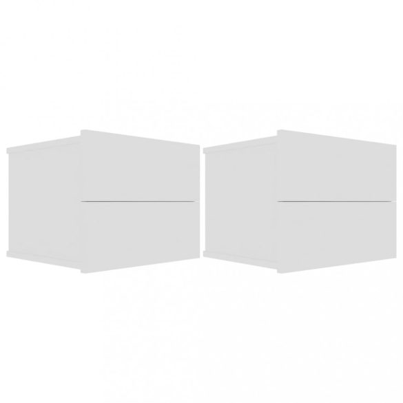 2 db fehér szerelt fa éjjeliszekrény 40 x 30 x 30 cm