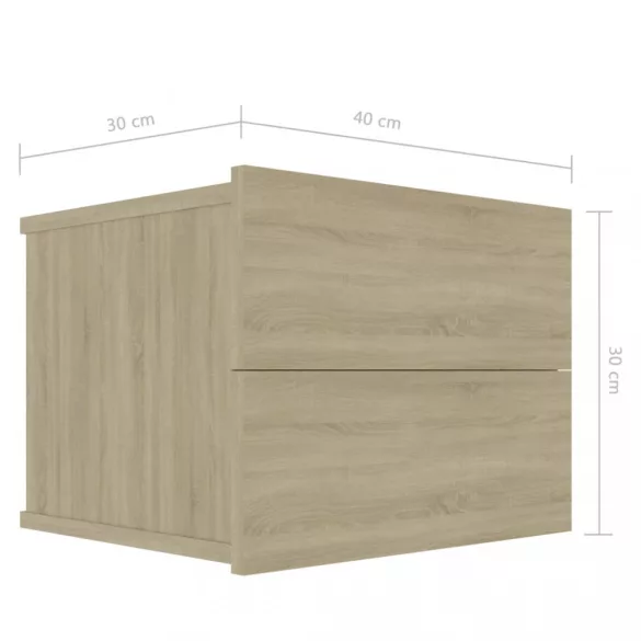 sonoma tölgy színű forgácslap éjjeliszekrény 40 x 30 x 30 cm