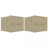 2 db sonoma tölgy színű szerelt fa éjjeliszekrény 40x30x30 cm