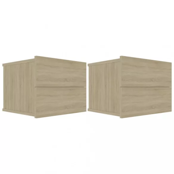 2 db sonoma tölgy színű szerelt fa éjjeliszekrény 40x30x30 cm