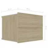 2 db sonoma tölgy színű szerelt fa éjjeliszekrény 40x30x30 cm