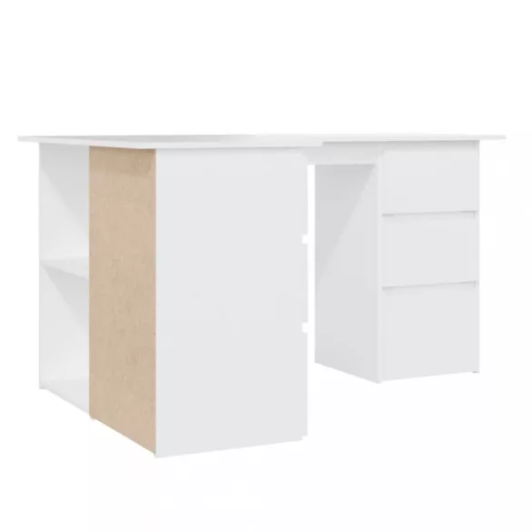 fehér szerelt fa sarok íróasztal 145 x 100 x 76 cm