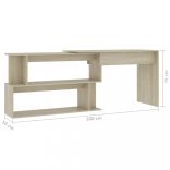 sonoma tölgy színű szerelt fa sarokasztal 200 x 50 x 76 cm