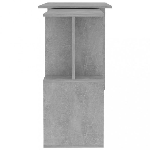 betonszürke szerelt fa sarokasztal 200 x 50 x 76 cm