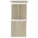 fehér-sonoma színű szerelt fa sarokasztal 200 x 50 x 76 cm