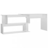 magasfényű fehér szerelt fa sarokasztal 200 x 50 x 76 cm