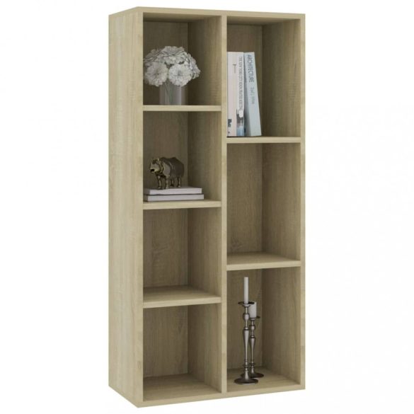 sonoma tölgy színű szerelt fa könyvszekrény 50x25x106 cm