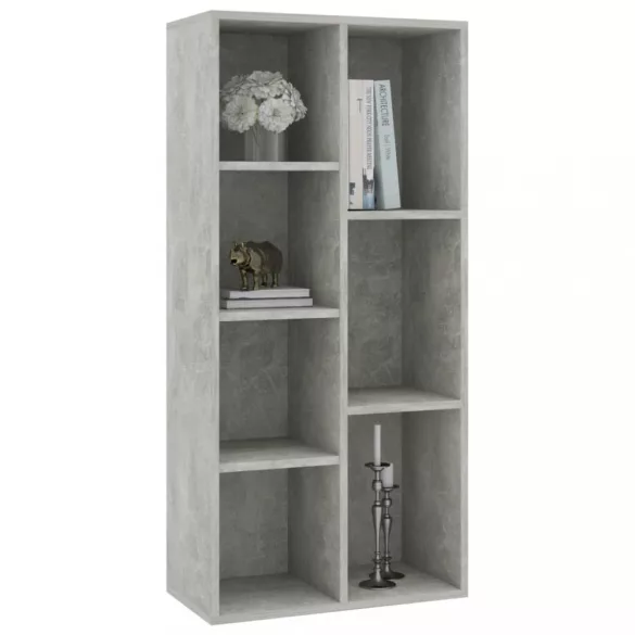 betonszürke szerelt fa könyvszekrény 50 x 25 x 106 cm