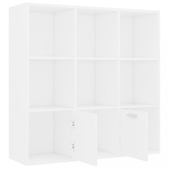 fehér szerelt fa könyvszekrény 98 x 30 x 98 cm