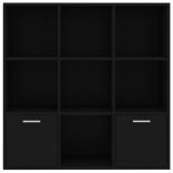 fekete szerelt fa könyvszekrény 98 x 30 x 98 cm
