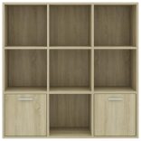 sonoma tölgy színű szerelt fa könyvszekrény 98 x 30 x 98 cm