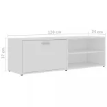 fehér szerelt fa TV-szekrény 120 x 34 x 37 cm