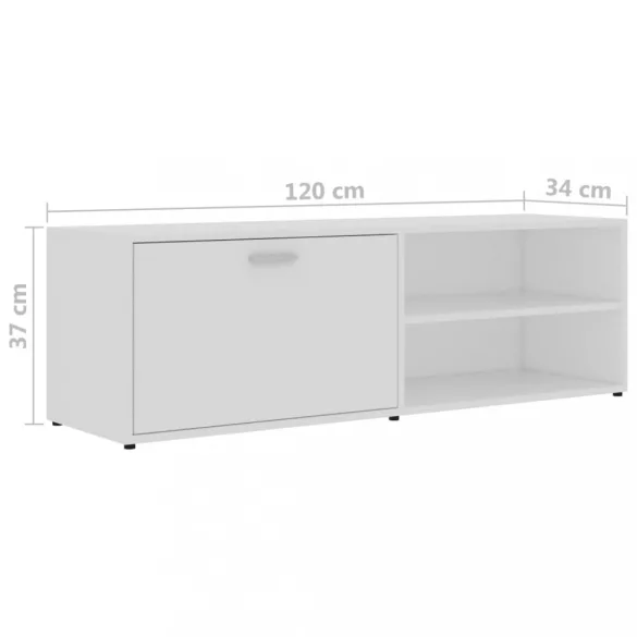 fehér szerelt fa TV-szekrény 120 x 34 x 37 cm
