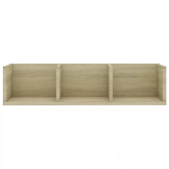 sonoma tölgy szerelt fa CD-tartó fali polc 75x18x18 cm