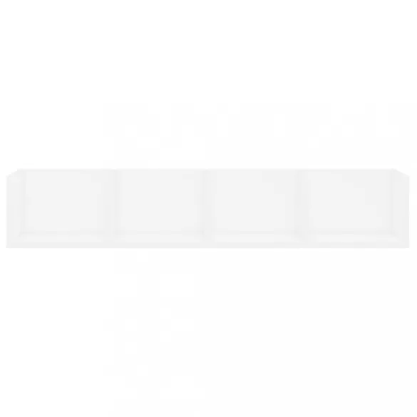 fehér szerelt fa CD-tartó fali polc 100 x 18 x 18 cm