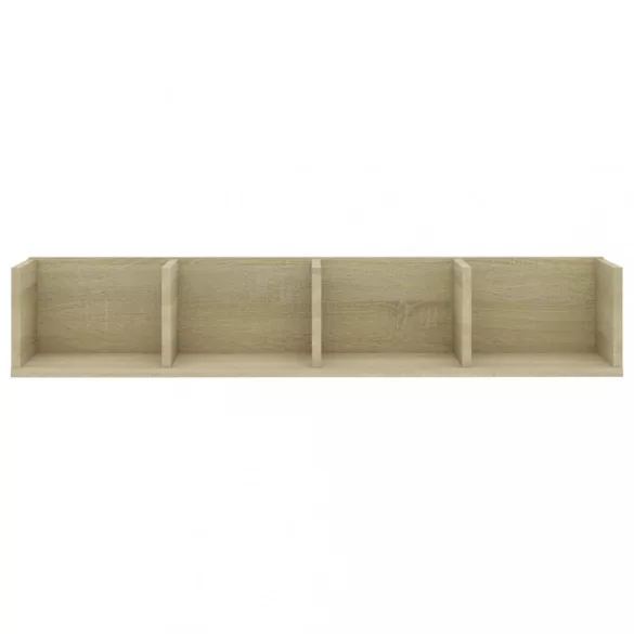 sonoma tölgy szerelt fa CD-tartó fali polc 100x18x18 cm