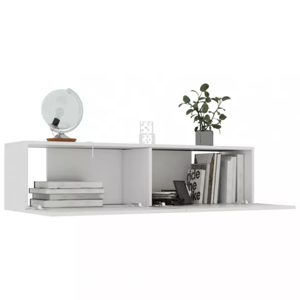 fehér szerelt fa TV-szekrény 120 x 30 x 30 cm