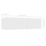 fehér szerelt fa TV-szekrény 120 x 30 x 30 cm