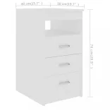 fehér szerelt fa fiókos szekrény 40 x 50 x 76 cm