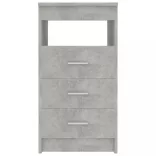 betonszürke szerelt fa fiókos szekrény 40 x 50 x 76 cm