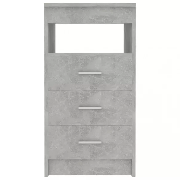 betonszürke szerelt fa fiókos szekrény 40 x 50 x 76 cm