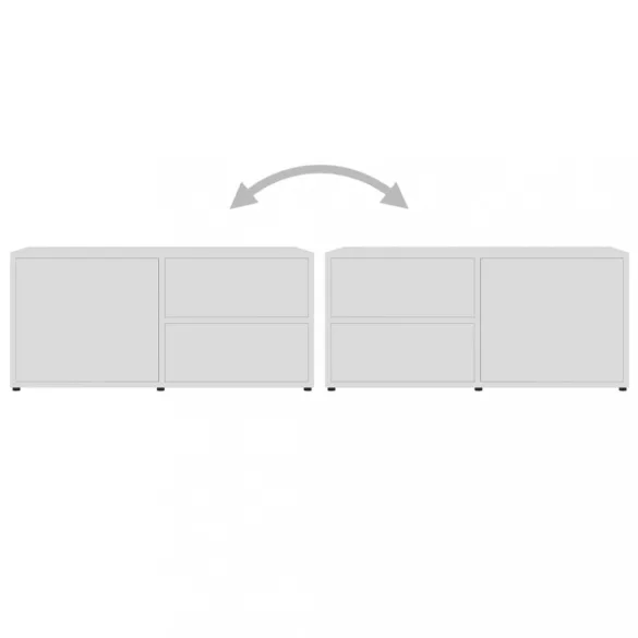 fehér szerelt fa TV-szekrény 80 x 34 x 36 cm