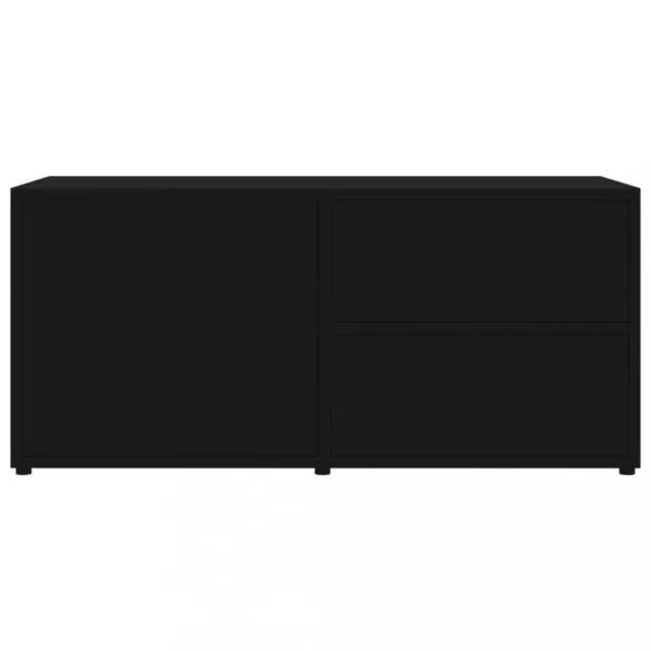 fekete szerelt fa TV-szekrény 80 x 34 x 36 cm