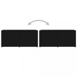 fekete szerelt fa TV-szekrény 80 x 34 x 36 cm